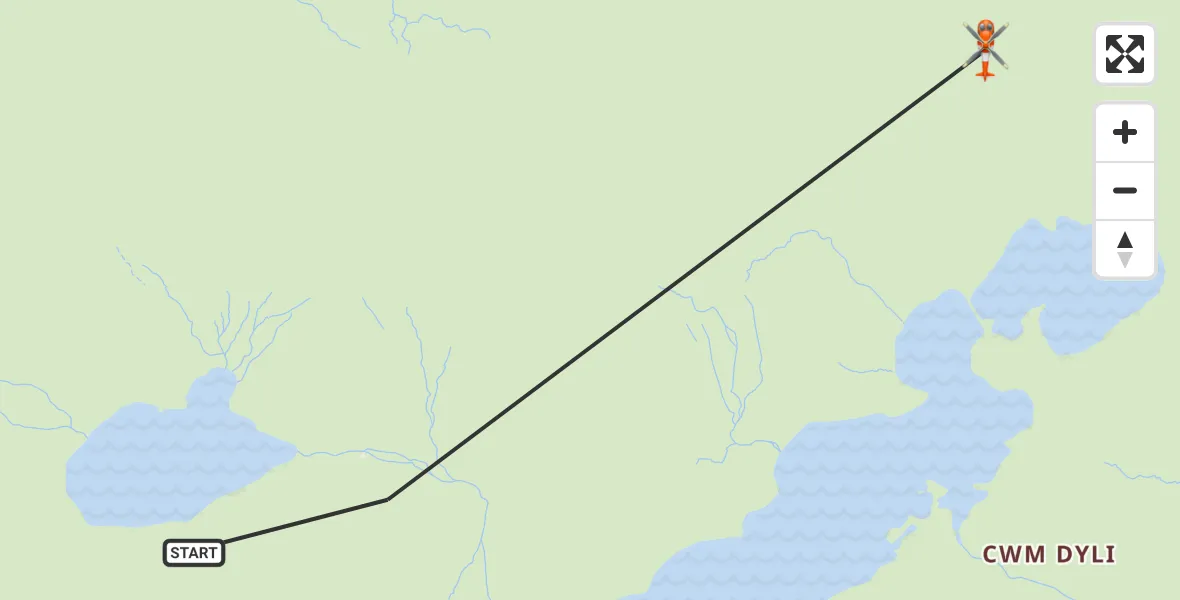 Flight route Coastguard Helicopter Beddgelert - Beddgelert, 09 May 2026, 15:32