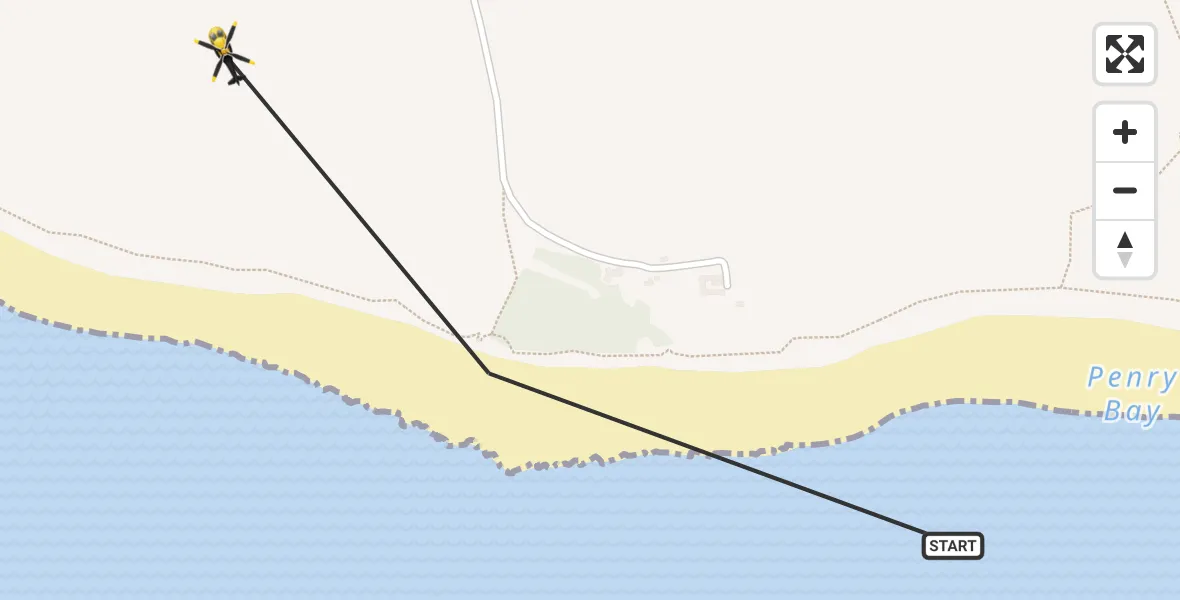 Flight route Police Helicopter Llantwit Major - Llantwit Major, 09 May 2026, 17:09