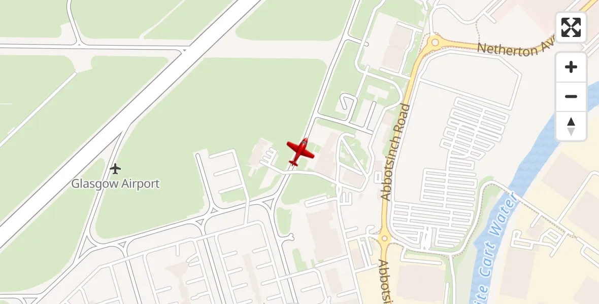 Flight route Air Ambulance Aircraft Glasgow Airport - Glasgow Airport, 09 May 2026, 21:36