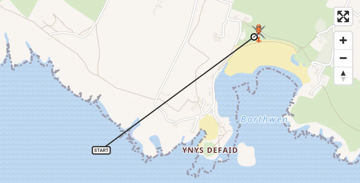 Flight route Coastguard Helicopter Rhoscolyn - Rhoscolyn, 10 May 2026, 04:01