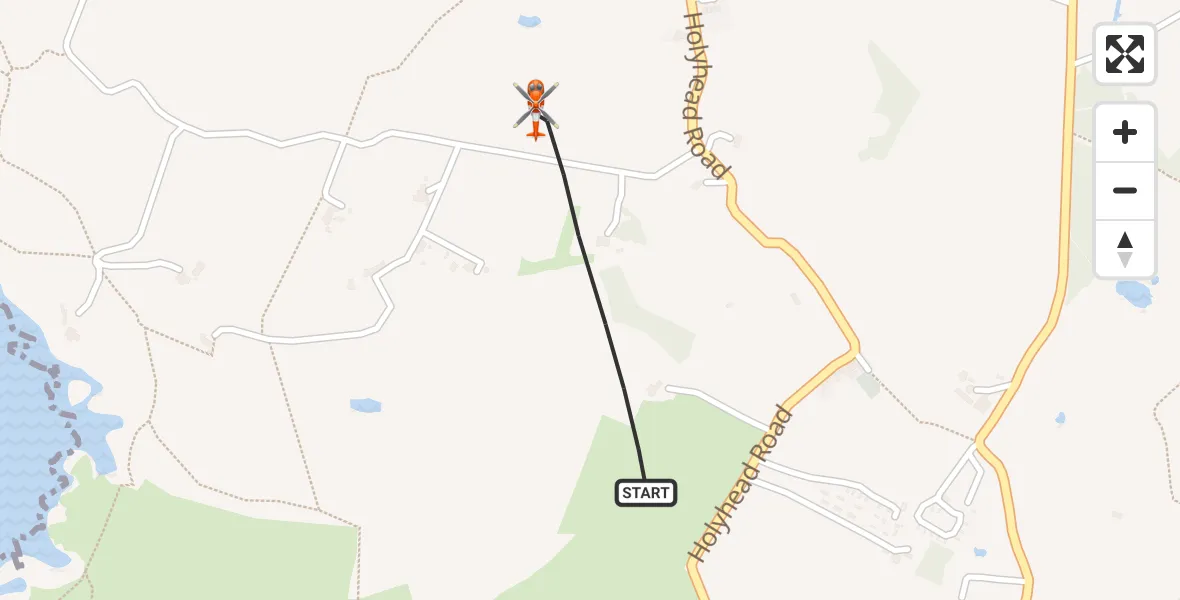 Flight route Coastguard Helicopter Trearddur - Trearddur, 10 May 2026, 04:33