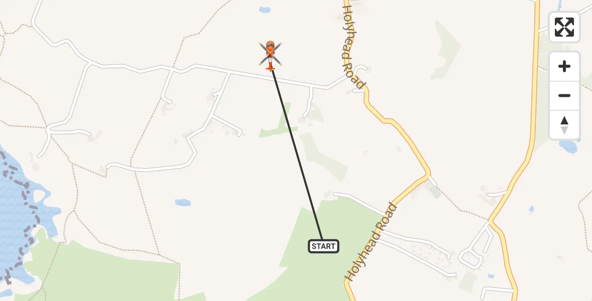 Flight route Coastguard Helicopter Trearddur - Trearddur, 10 May 2026, 04:36