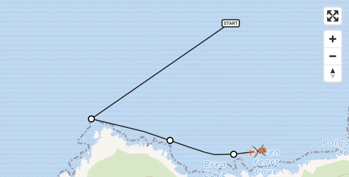 Flight route Coastguard Helicopter Bristol Channel - St. Ives, 10 May 2026, 06:09