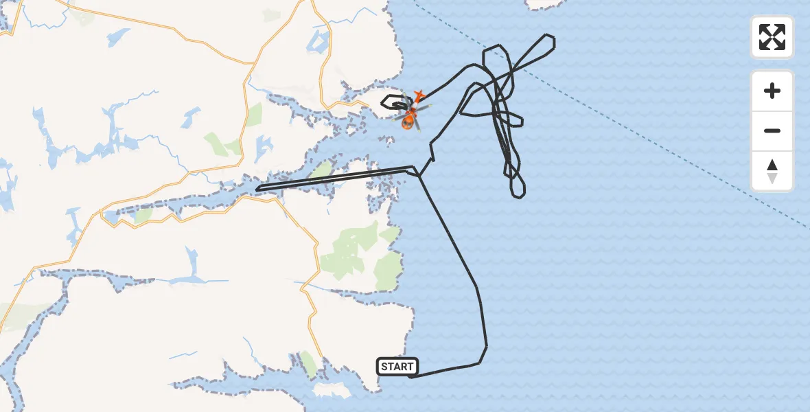 Flight route Coastguard Helicopter Inner Seas - Inner Seas, 10 May 2026, 09:10