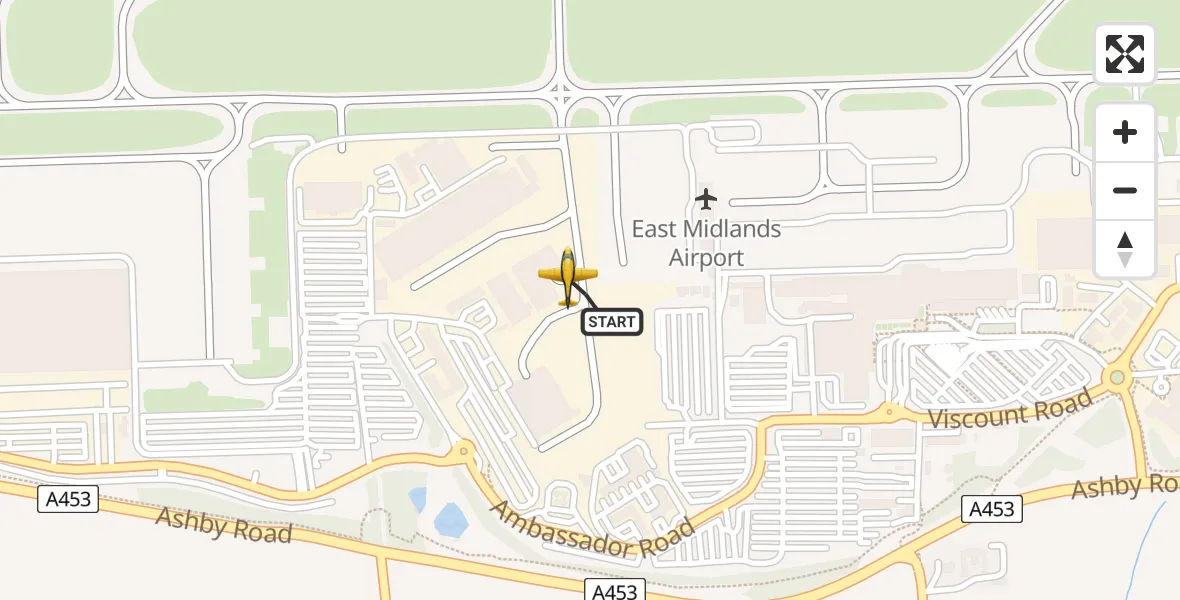 Flight route Police Aircraft East Midlands Airport - East Midlands Airport, 10 May 2026, 13:09