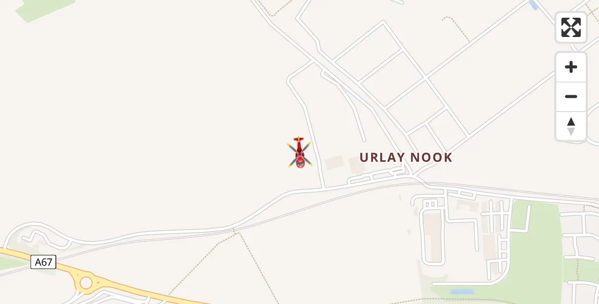 Flight route Air Ambulance Helicopter Egglescliffe - Egglescliffe, 10 May 2026, 17:22