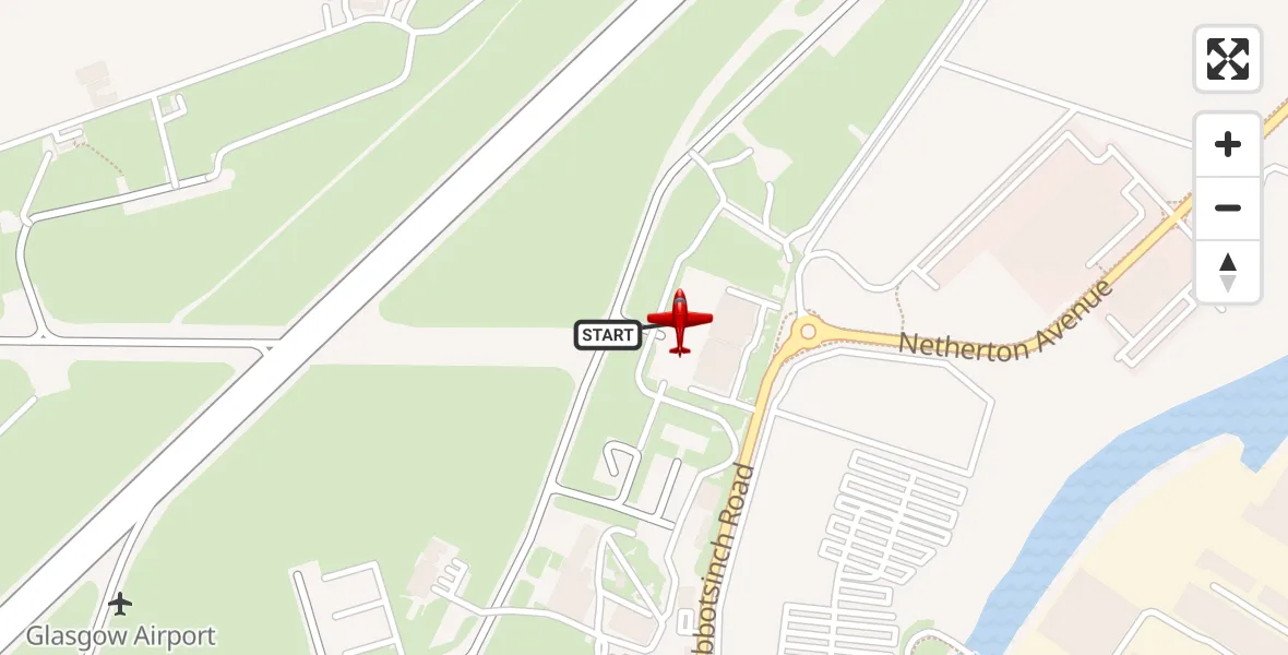 Flight route Air Ambulance Aircraft Glasgow Airport - Glasgow Airport, 10 May 2026, 23:46