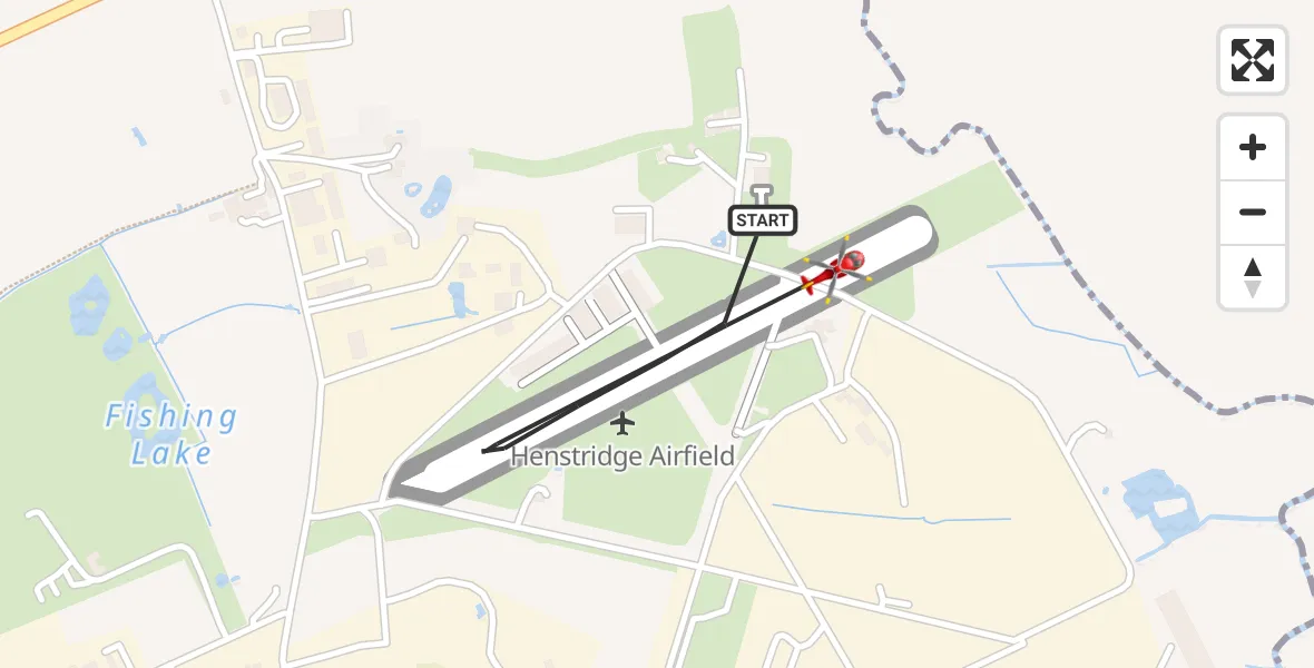 Flight route Air Ambulance Helicopter Henstridge Airfield - Henstridge Airfield, 11 May 2026, 07:27