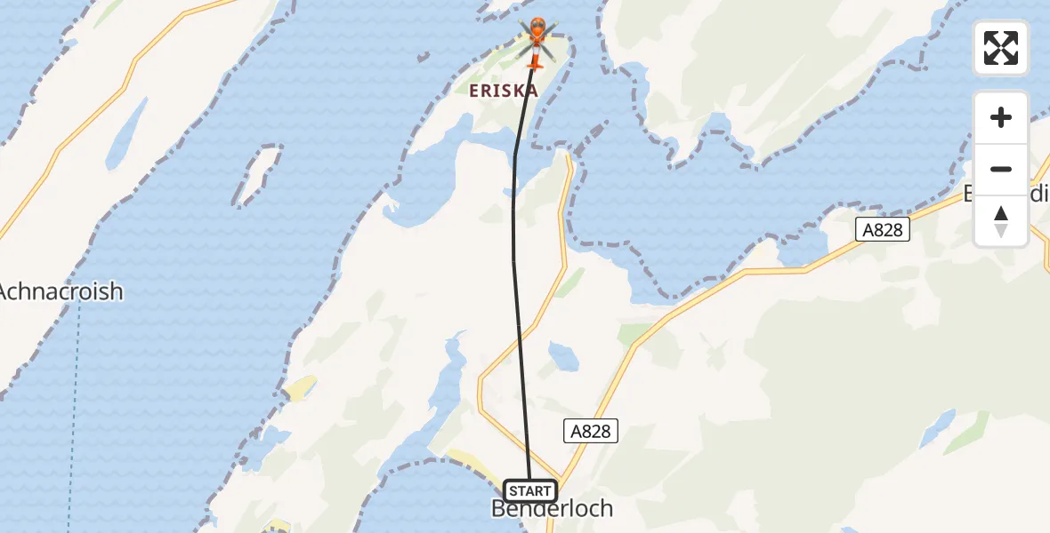 Flight route Coastguard Helicopter Inner Seas - Inner Seas, 11 May 2026, 09:47