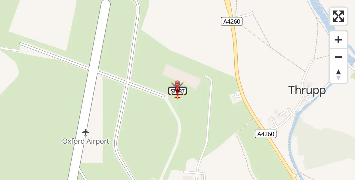 Flight route Air Ambulance Helicopter London Oxford Airport - London Oxford Airport, 11 May 2026, 10:32