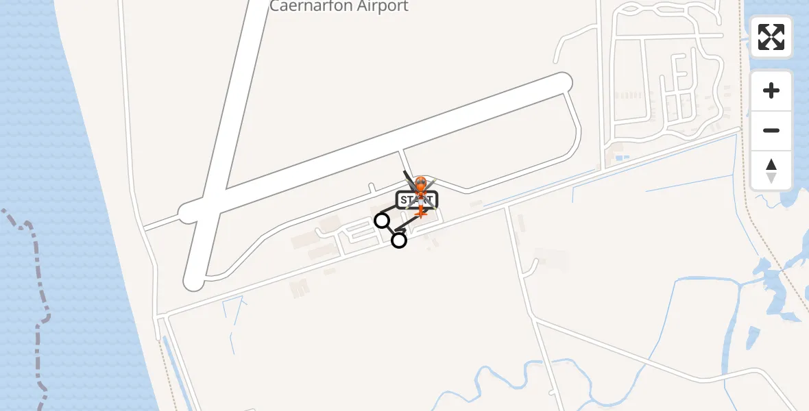 Flight route Coastguard Helicopter Caernarfon Airport - Caernarfon Airport, 11 May 2026, 11:04