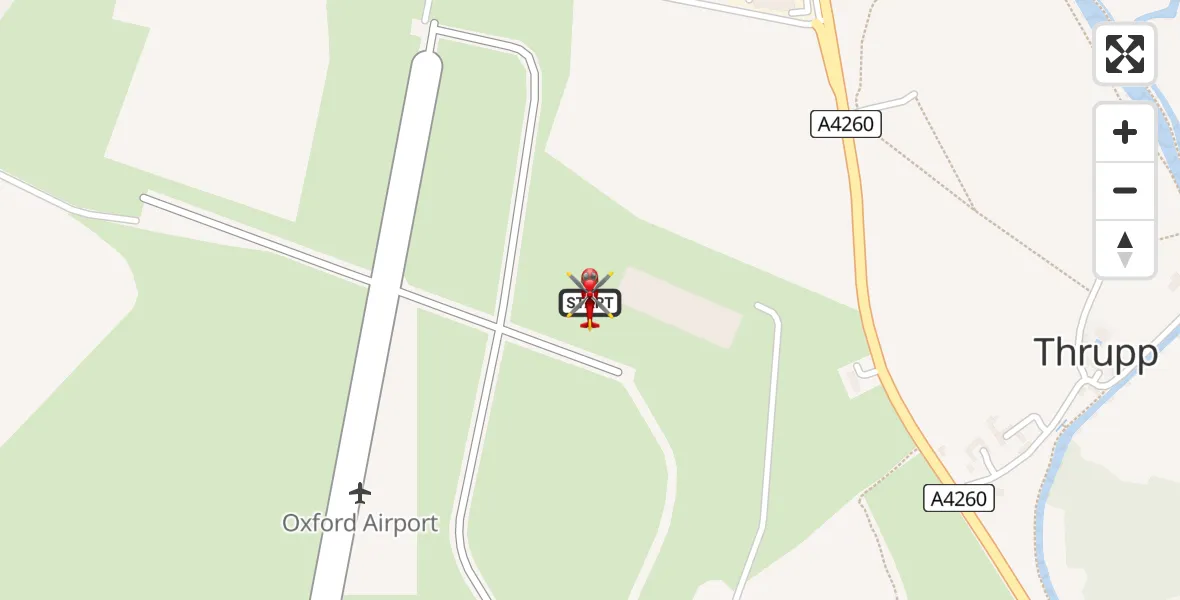 Flight route Air Ambulance Helicopter London Oxford Airport - London Oxford Airport, 11 May 2026, 13:40