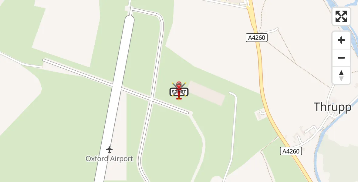 Flight route Air Ambulance Helicopter London Oxford Airport - London Oxford Airport, 11 May 2026, 13:52