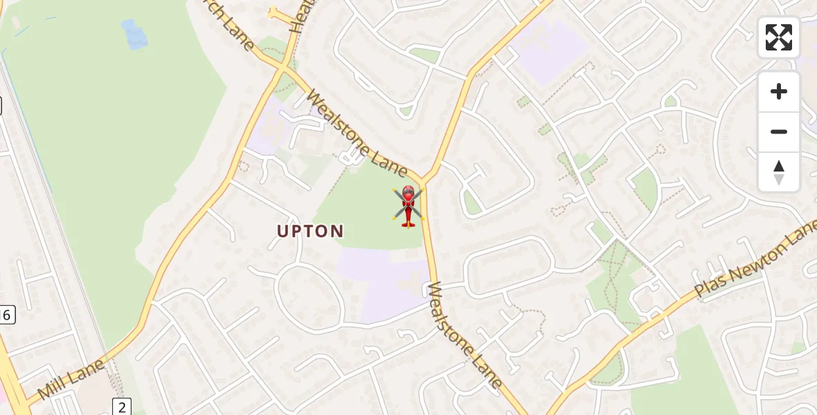 Flight route Air Ambulance Helicopter Chester - Chester, 11 May 2026, 14:28