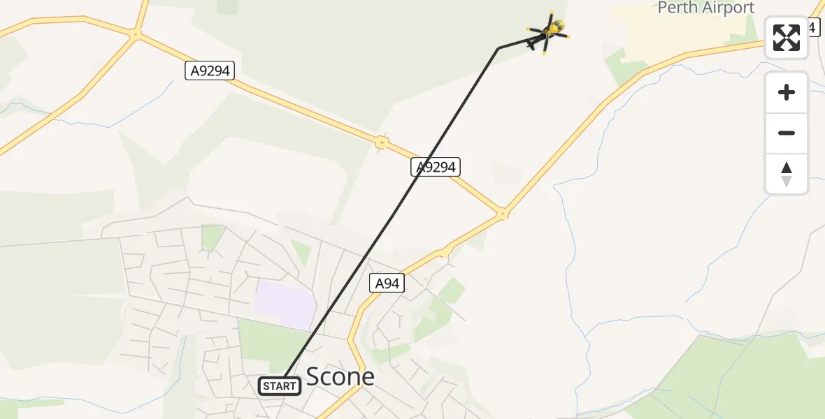 Flight route Police Helicopter Scone - Scone, 11 May 2026, 17:53