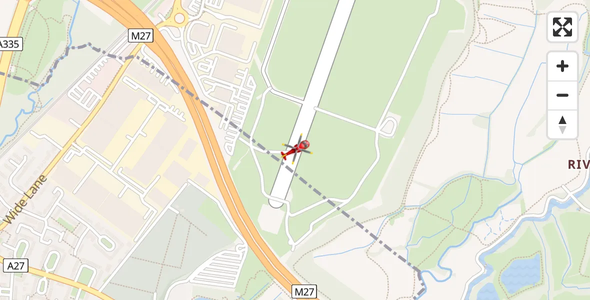 Flight route Air Ambulance Helicopter Southampton Airport - Southampton Airport, 11 May 2026, 18:42