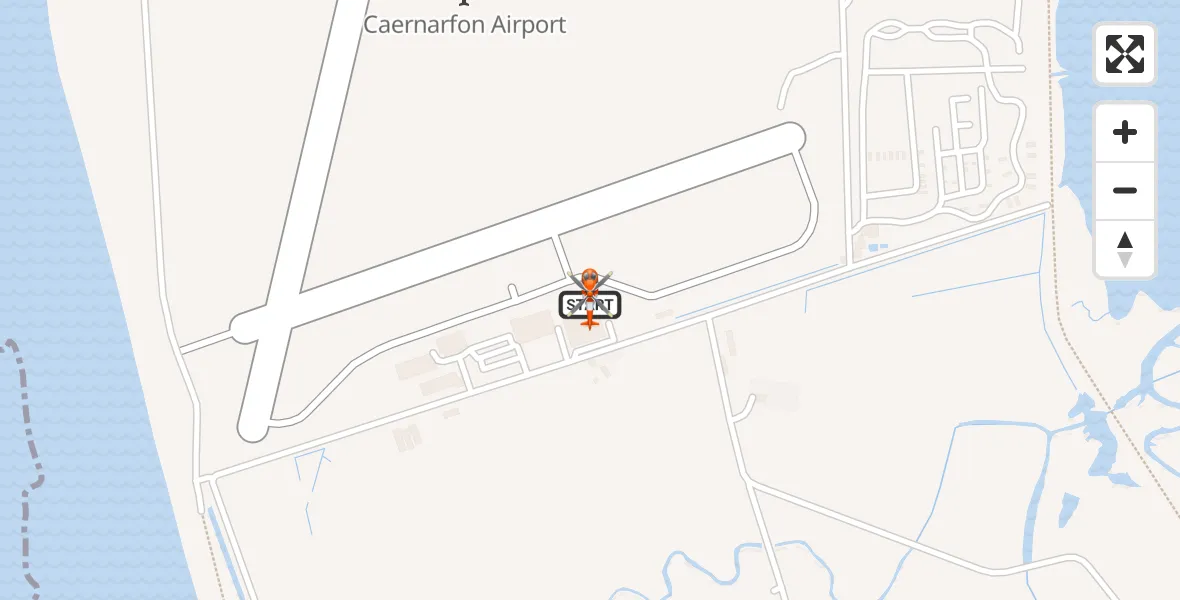 Flight route Coastguard Helicopter Caernarfon Airport - Caernarfon Airport, 12 May 2026, 10:39