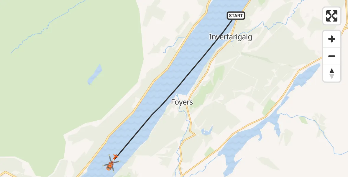 Flight route Coastguard Helicopter Loch Ness - Loch Ness, 12 May 2026, 13:42