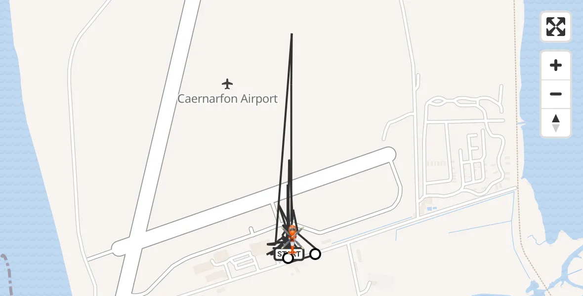 Flight route Coastguard Helicopter Caernarfon Airport - Caernarfon Airport, 12 May 2026, 14:16