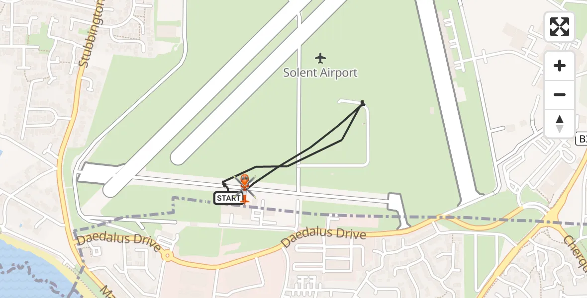 Flight route Coastguard Helicopter Solent Airport - Solent Airport, 12 May 2026, 16:06