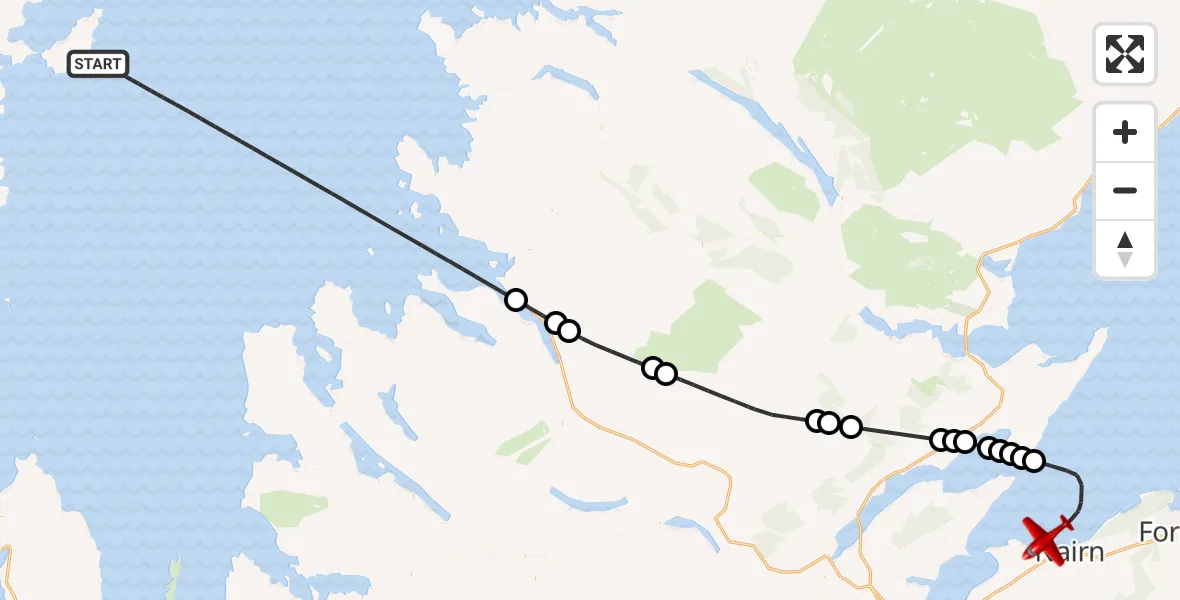 Flight route Air Ambulance Aircraft Inner Seas - North Sea, 12 May 2026, 17:56