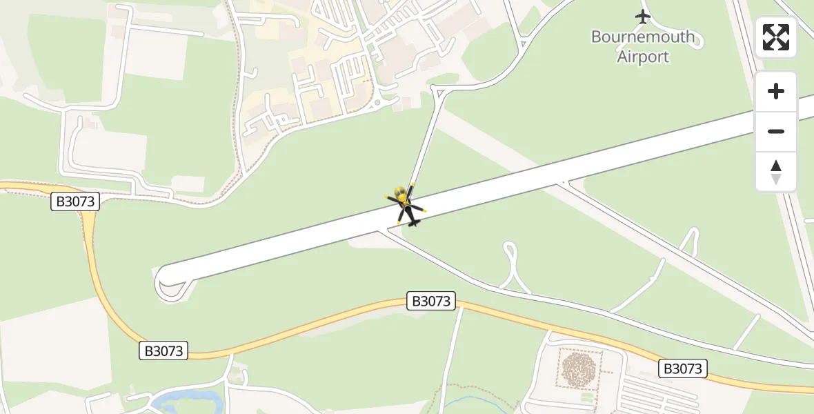 Flight route Police Helicopter Bournemouth Airport - Bournemouth Airport, 12 May 2026, 18:32