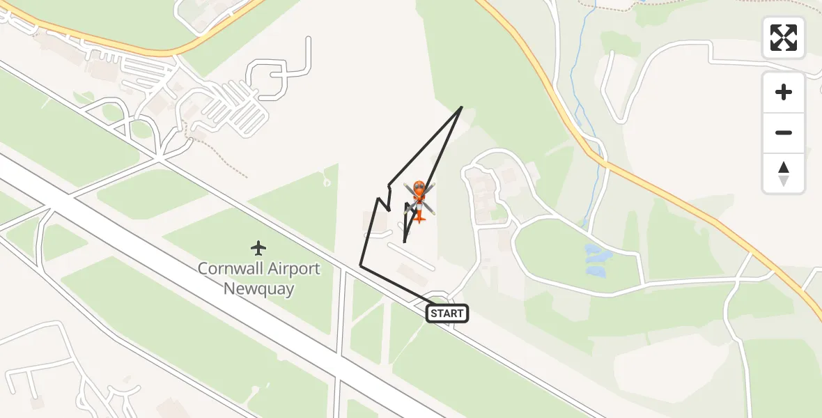 Flight route Coastguard Helicopter Cornwall Airport Newquay - Cornwall Airport Newquay, 13 May 2026, 03:04