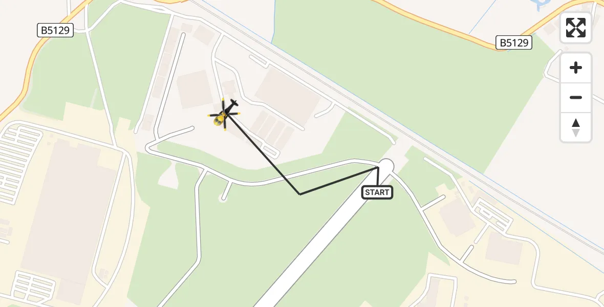 Flight route Police Helicopter Hawarden Airport - Hawarden Airport, 13 May 2026, 03:29