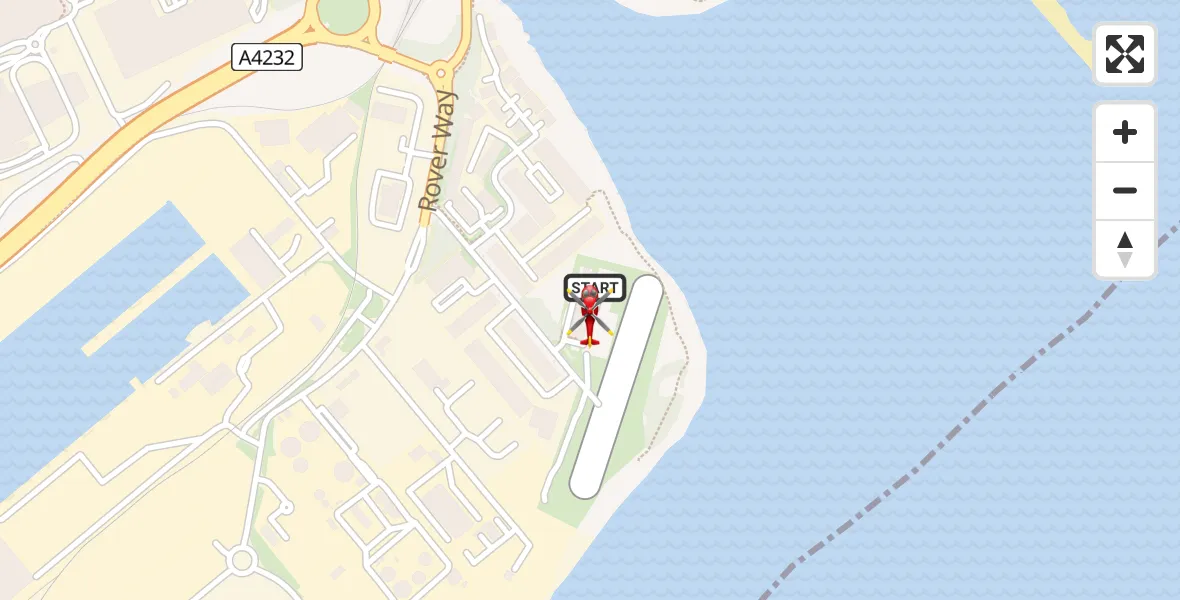 Flight route Air Ambulance Helicopter Cardiff Heliport - Cardiff Heliport, 13 May 2026, 09:32