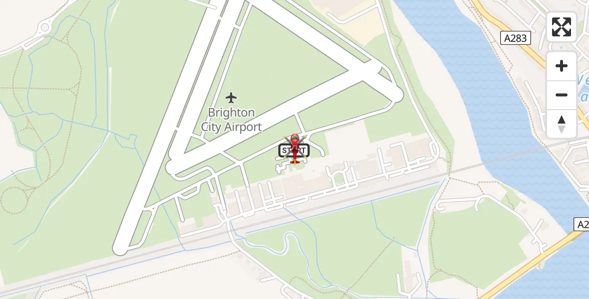 Flight route Air Ambulance Helicopter Brighton City Airport - Brighton City Airport, 13 May 2026, 11:12
