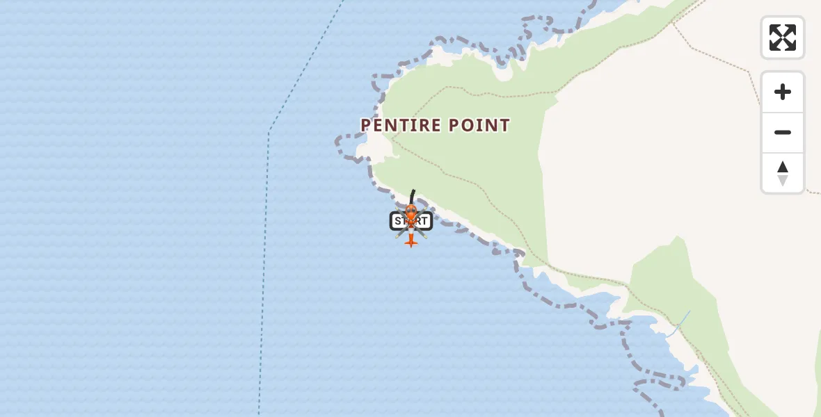 Flight route Coastguard Helicopter New Polzeath - New Polzeath, 13 May 2026, 15:35