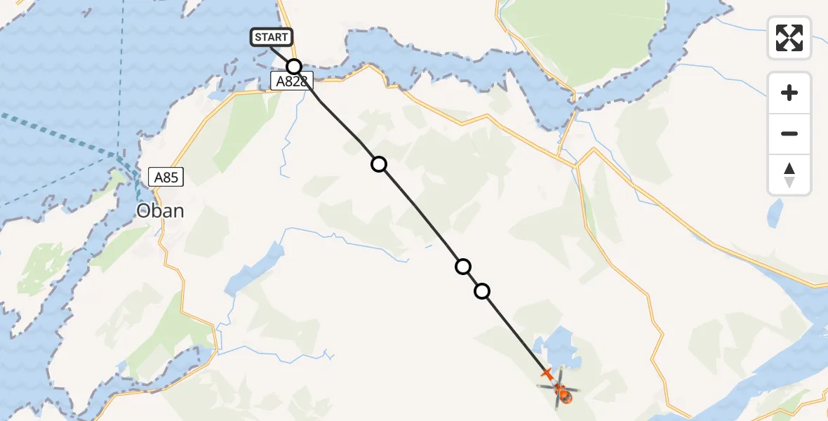 Flight route Coastguard Helicopter North Connel - Argyll and Bute, 13 May 2026, 17:16