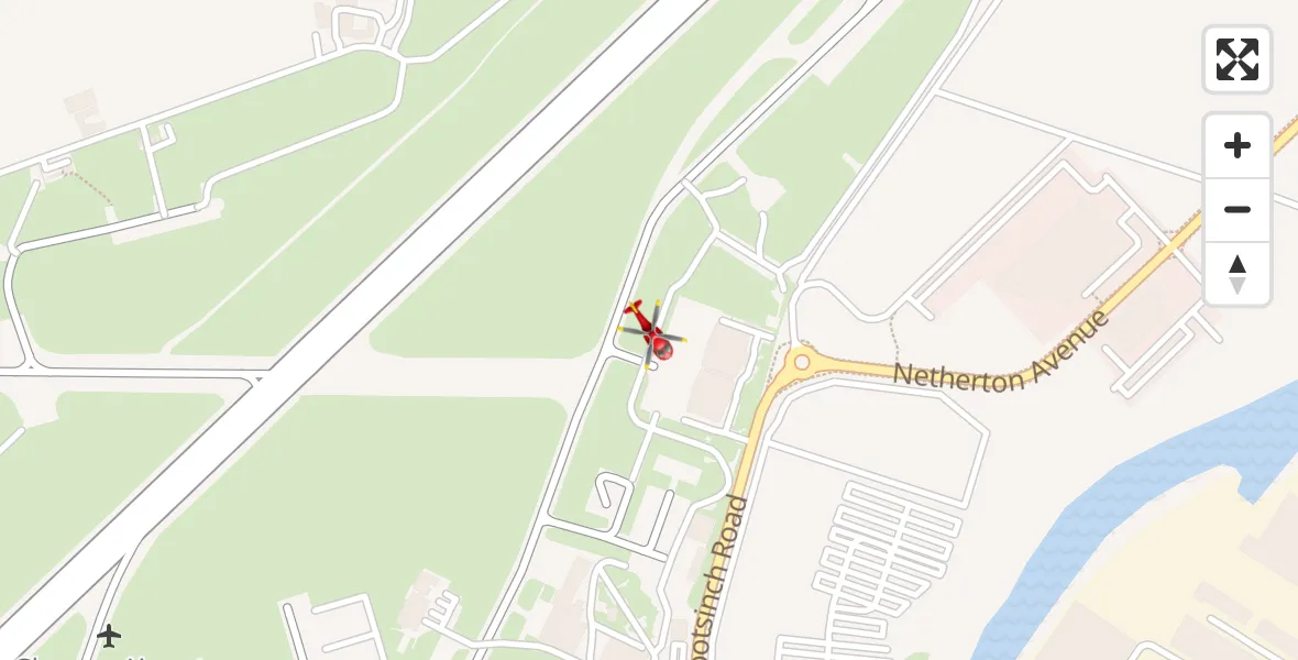 Flight route Air Ambulance Helicopter Glasgow Airport - Glasgow Airport, 13 May 2026, 18:18
