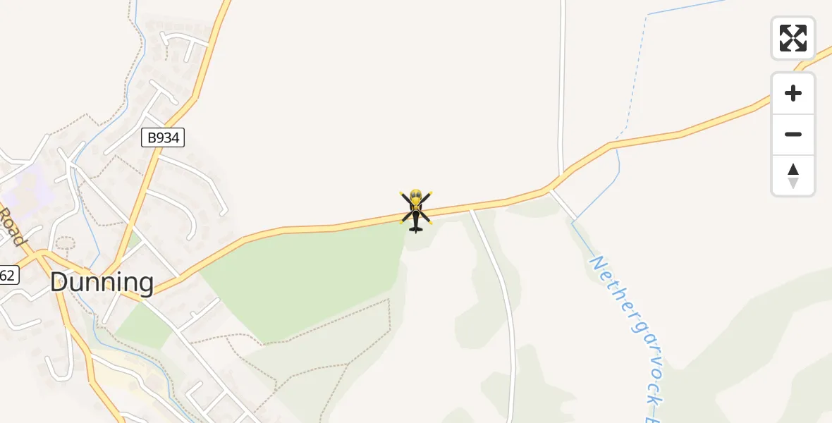 Flight route Police Helicopter Dunning - Dunning, 13 May 2026, 19:22