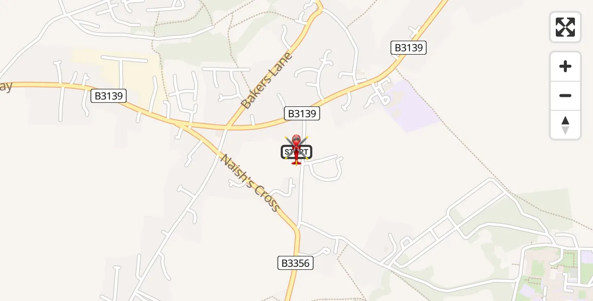 Flight route Air Ambulance Helicopter Chilcompton - Chilcompton, 13 May 2026, 21:06