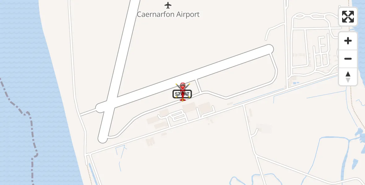 Flight route Air Ambulance Helicopter Caernarfon Airport - Caernarfon Airport, 14 May 2026, 08:41