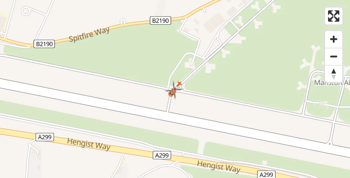 Flight route Coastguard Helicopter Manston Airport - Manston Airport, 14 May 2026, 10:12