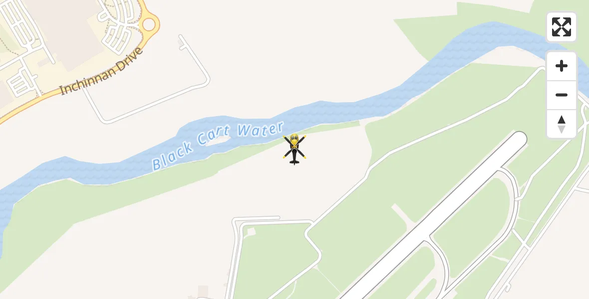 Flight route Police Helicopter Glasgow Airport - Glasgow Airport, 14 May 2026, 10:49