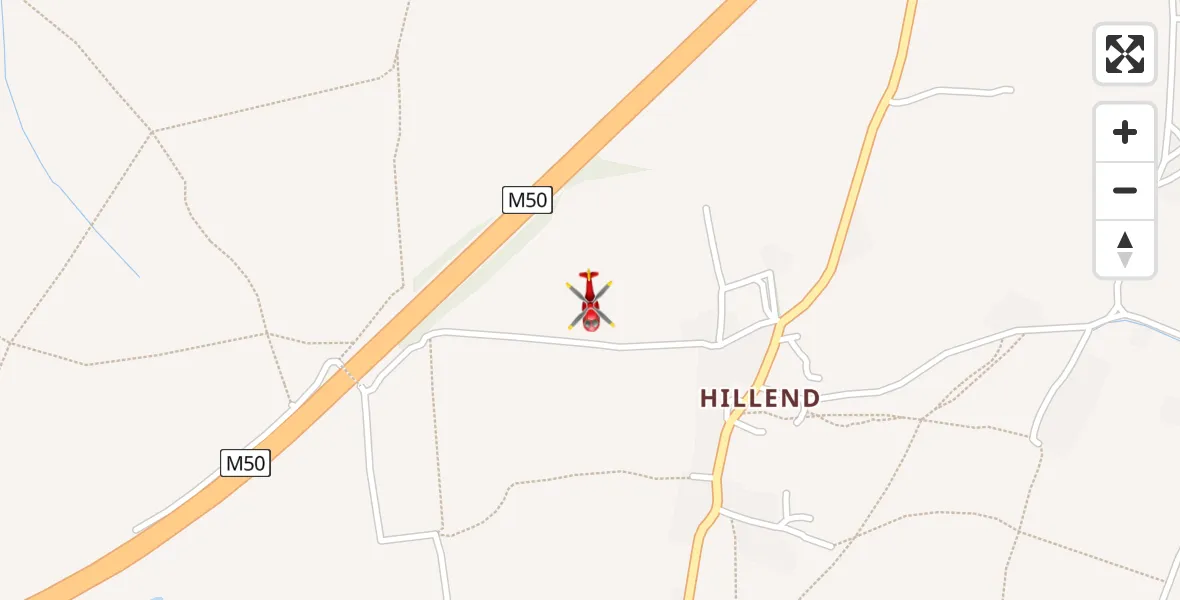 Flight route Air Ambulance Helicopter Tewkesbury - Tewkesbury, 14 May 2026, 12:20