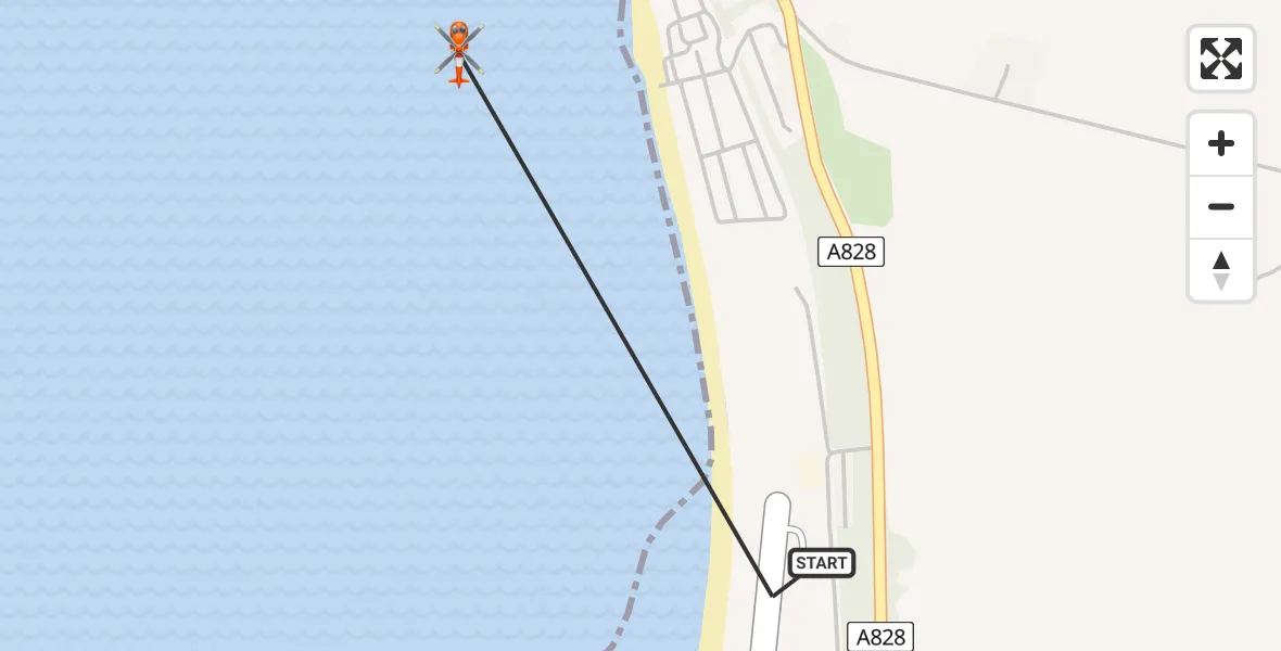 Flight route Coastguard Helicopter Oban Airport - Inner Seas, 14 May 2026, 14:21