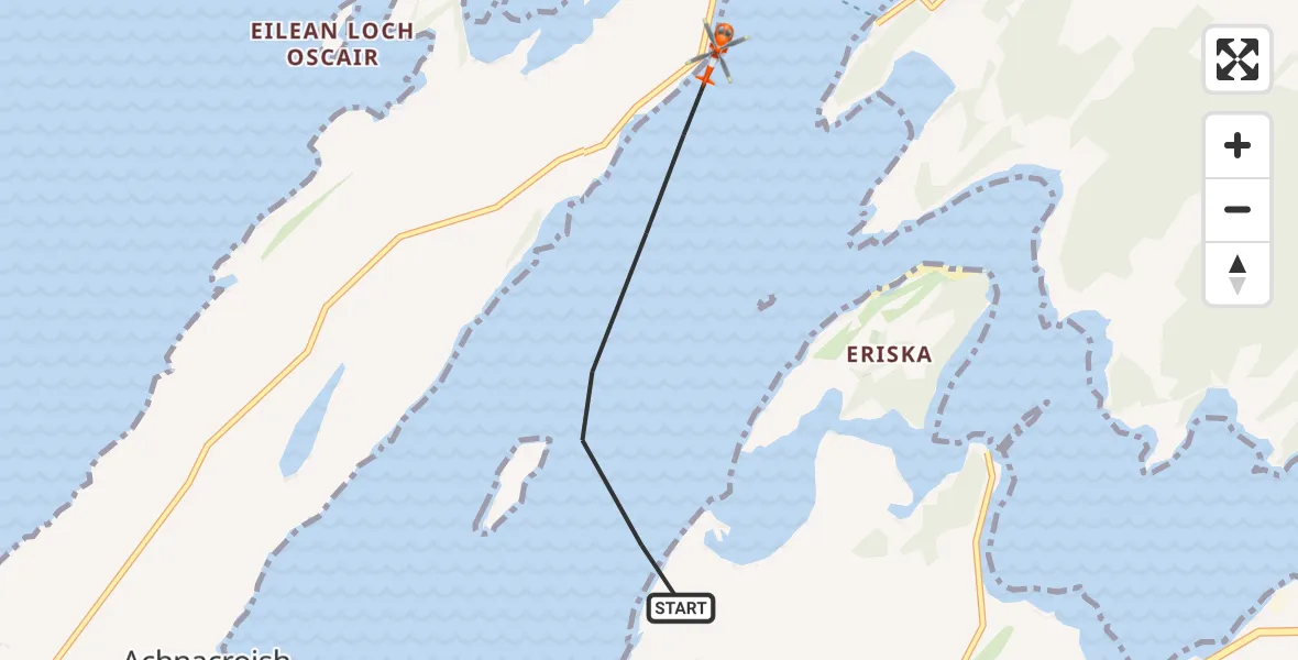 Flight route Coastguard Helicopter Inner Seas - Inner Seas, 14 May 2026, 14:28