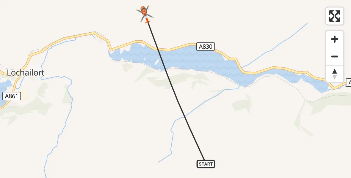 Flight route Coastguard Helicopter Highland - Highland, 14 May 2026, 14:44
