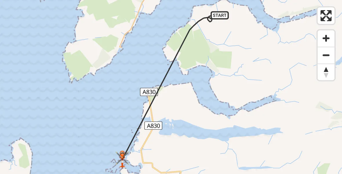 Flight route Coastguard Helicopter Inner Seas - Inner Seas, 14 May 2026, 15:15
