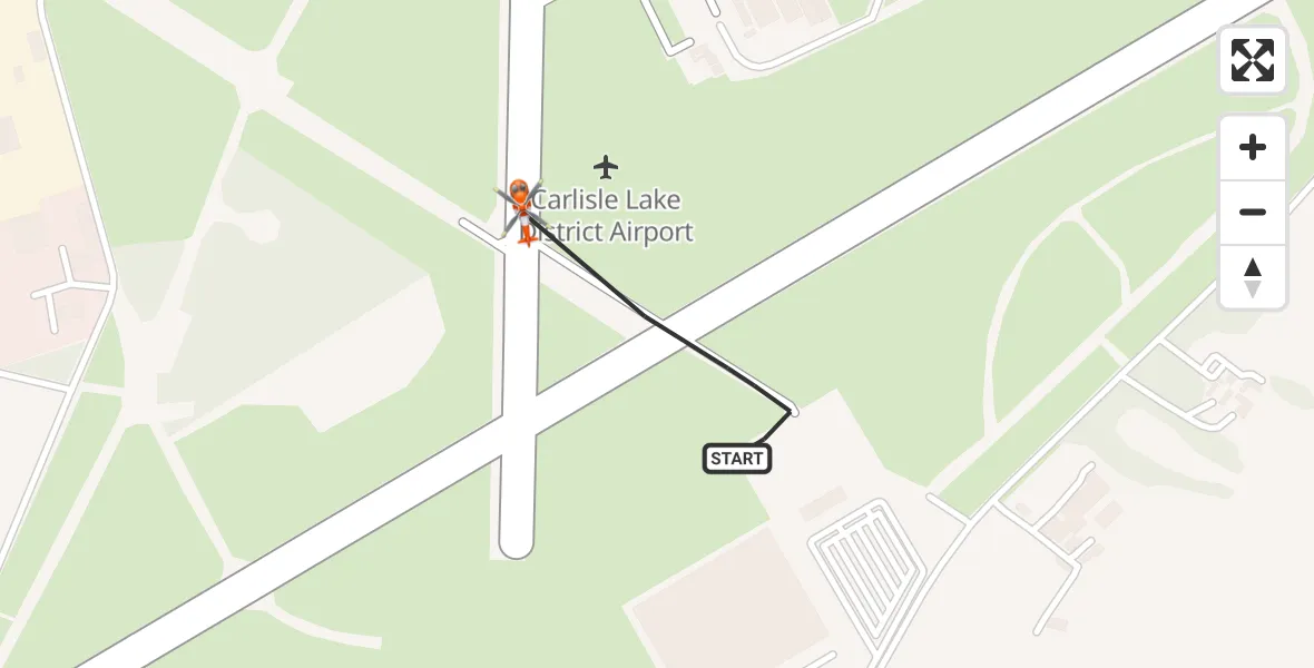 Flight route Coastguard Helicopter Carlisle Lake District Airport - Carlisle Lake District Airport, 14 May 2026, 16:00