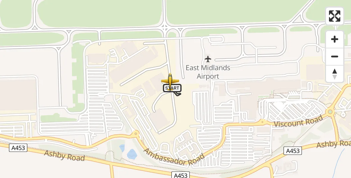 Flight route Police Aircraft East Midlands Airport - East Midlands Airport, 14 May 2026, 17:18