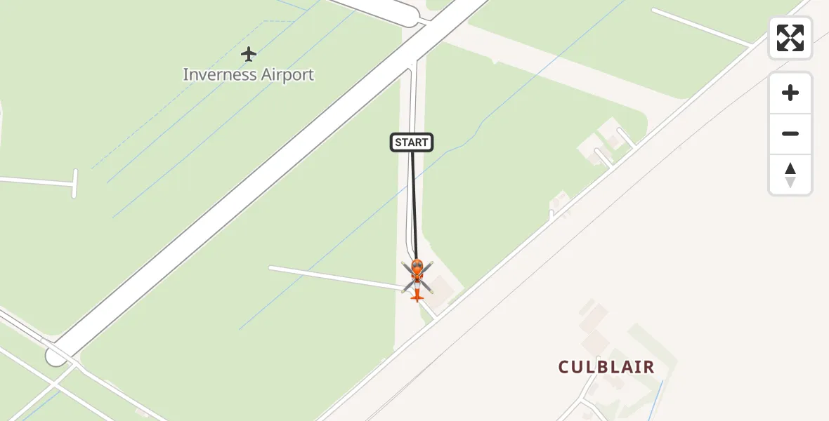 Flight route Coastguard Helicopter Inverness Airport - Inverness Airport, 14 May 2026, 20:11