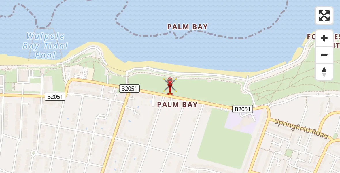 Flight route Air Ambulance Helicopter Margate - Margate, 15 May 2026, 02:59