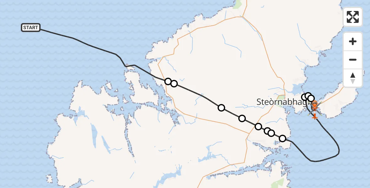 Flight route Coastguard Helicopter North Atlantic Ocean - Inner Seas, 15 May 2026, 10:01