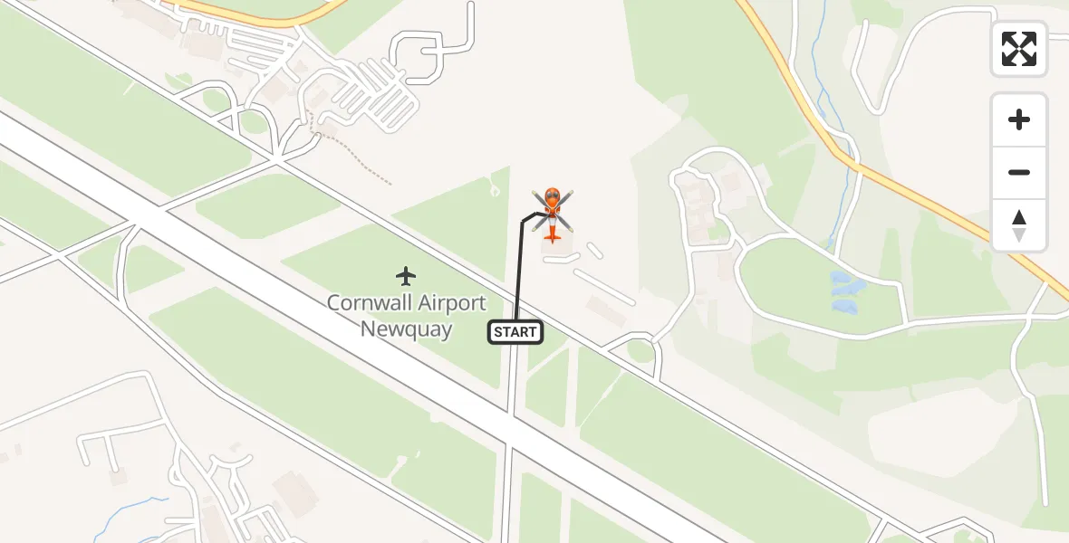 Flight route Coastguard Helicopter Cornwall Airport Newquay - Cornwall Airport Newquay, 15 May 2026, 10:37