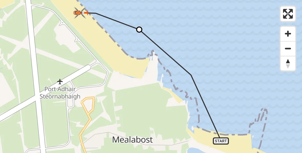 Flight route Coastguard Helicopter Inner Seas - Mealabost, 15 May 2026, 10:53
